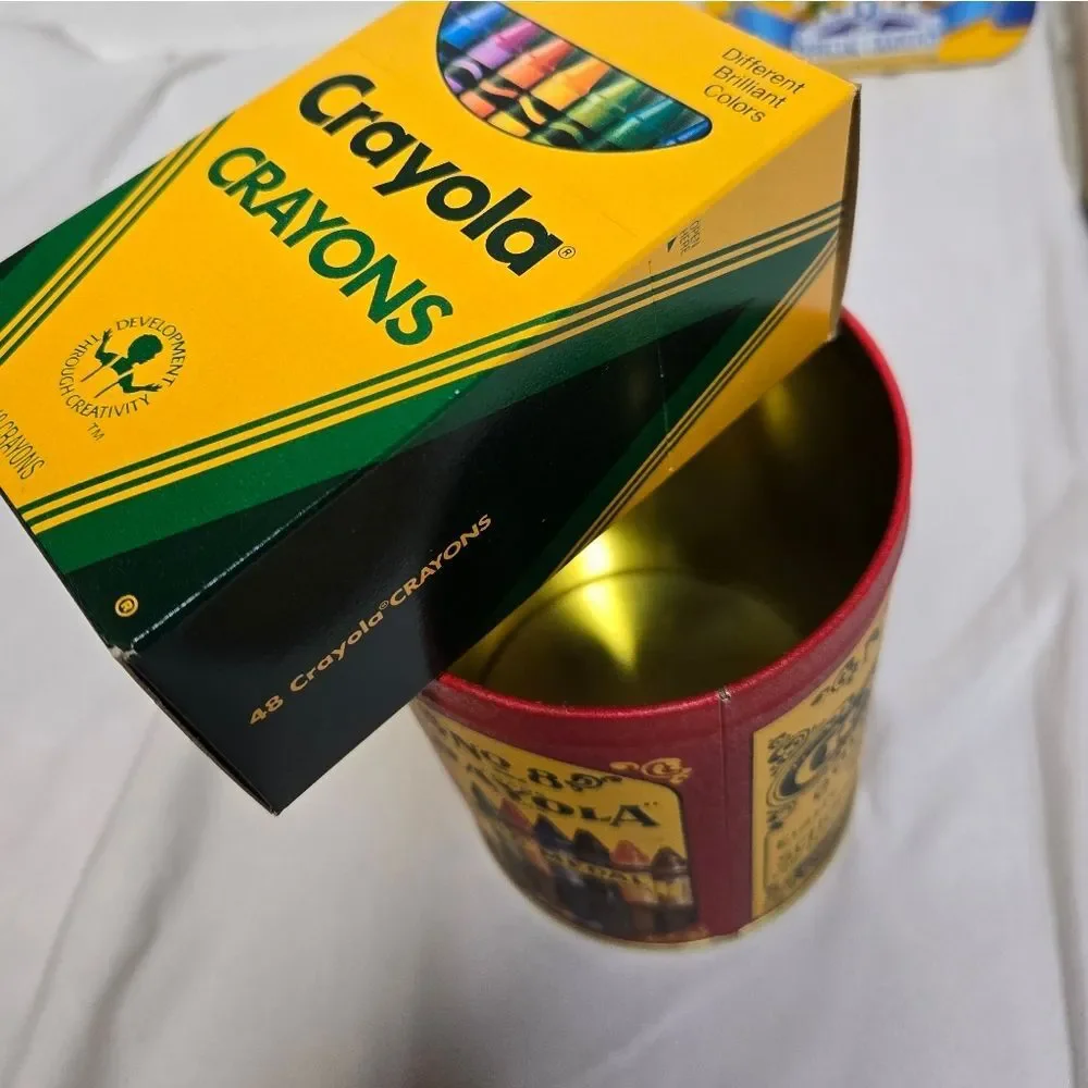 VINTAGE Crayola‎ Collectors Colors Gold Metal True Blue Heros Tins NEW